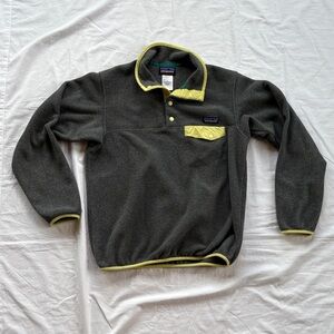 Patagonia Synchilla Snap-t Pullover Charcoal & Yellow Women’s Small